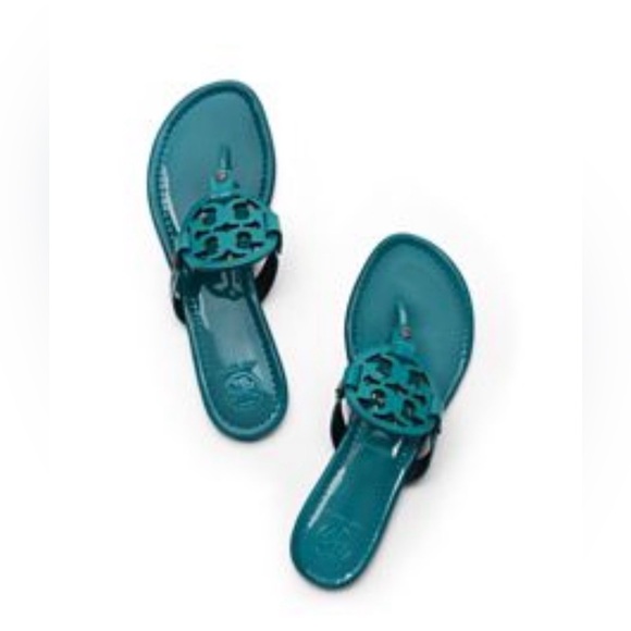 Tory Burch Teal Logo Thong Sandals - Picture 11 of 11
